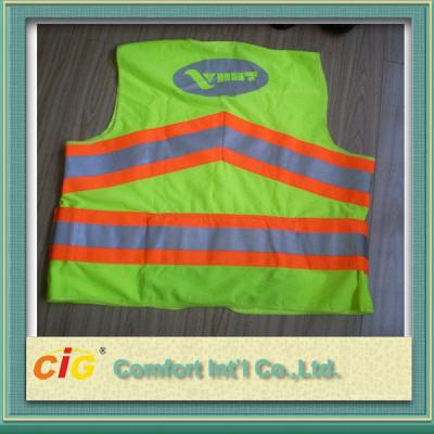 China Red / Green Road Security Reflective Safety Jacket Warning Vest Road Maintenance Worker for sale