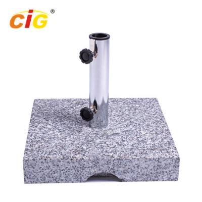 China 25kg Outdoor Parasol Granite Umbrella Stand , Square Marble Umbrella Base for sale