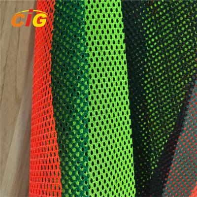 China Yellow / Orange / Red 100% Polyester Mesh Fabric For Reflective Safety Vests for sale