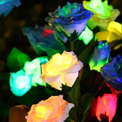 China LANDSCAPE Simulation Mounted Beautiful Colorful Light Flower Garden Solar Led Lamp Outdoor Solar Light Garden for sale