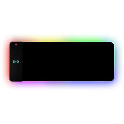 China Custom Large RGB Waterproof Gaming Mobile Phone QI Leather Wireless Charging Mouse Pad With Charger Panel XXL Large OEM Black for sale