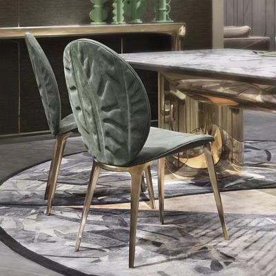 China Wholesale Convertible Italian Luxury Modern Dining Chair Fabric Gold Stainless Steel Dining Chairs For Home Villa House Kitchen Chair for sale