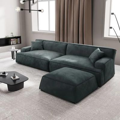 China Other Frosted Italian Velvet Minimalist Sofa Living Room Modern Nordiblock Tech Fabric for sale