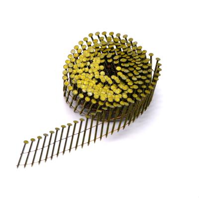 China Flat 1 1/4 Coil Roofing Nail / Coil Nails For Pallet Price Rag Coiled Nail for sale