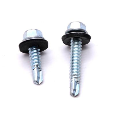 China CONSTRUCTION Metal Galvanized Hex Head Stainless Steel Self Drilling Hex Screw Covering Rubber Seal Screw Teak Tapping Screw for sale