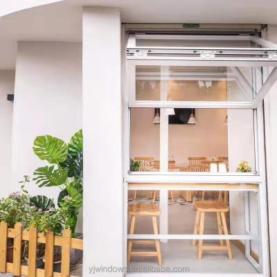 China Heat Insulation Fold Window White Frame Aluminum Folding Casement Window en venta