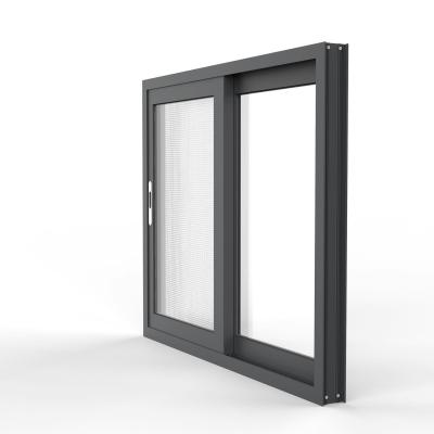 China Folding Screen Window Metal Frame Insulated Hurricane Glass Impact Aluminum Sliding Window en venta