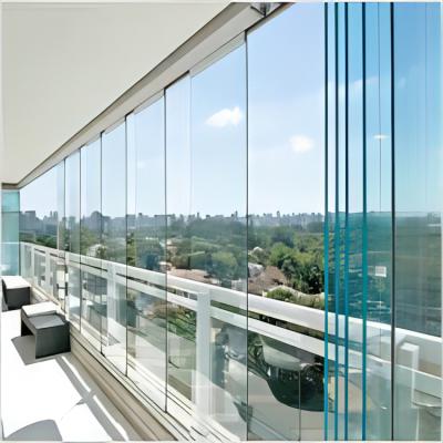 Κίνα Waterproof Modern Frameless Glass Bifold Door Interior Partition Door Folding System προς πώληση