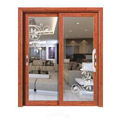 China Soundproof Glass Double Aluminum Sliding Door For House Office Sliding Door Luxury Design for sale