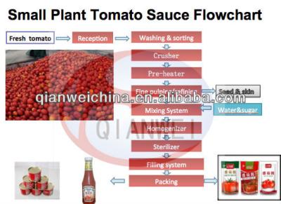 China Industrial Small Scale Tomato Sauce Production Line 200kg-500kg Per Hour Turn-Key Solution en venta