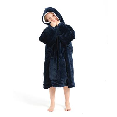 China 2022 Hot Sale Anti-wrinkle Tik Tok Unisex Kids Custom Oversized Hoodie Blanket for sale