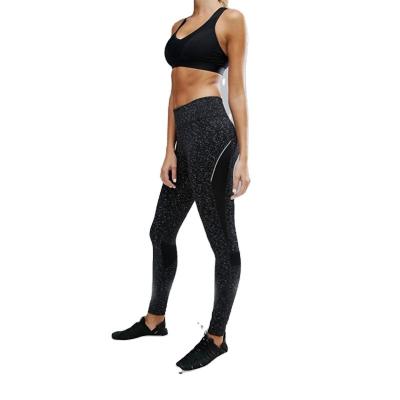 China Breathable RH Women Polyester Spandex Fitness Workout Scoop Neck Sports Gym Yoga Jogging Top And High Elastic Waist Stretch Leggings Wear for sale