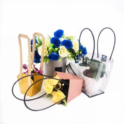 China Kraft Paper Flower Moisture Proof Waterproof Bag For Packing With PP Handle, Carrier Bag for sale