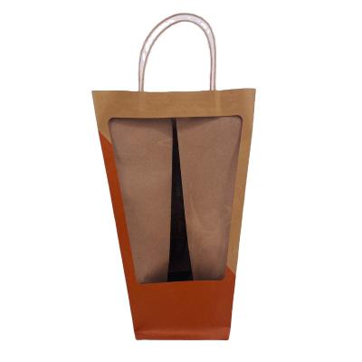 China Europe 2021 new lavender flower bags with window, flower paper bag manufacturers for sale