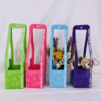 China Gift & Craft Carry Hand Held Plastic PP Pot For Packing New Flower Package Bag Flower Bags Luxury PVC for sale