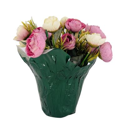 China New high quality custom made flower pot cover from Europe, factory pot grid flower pot paper flower bag for sale