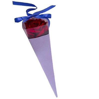 China Gift & Craft Customized Small Flower Craft Reusable Paper Bag Folded , Fresh Flower Packaging Bag For Single Rose for sale