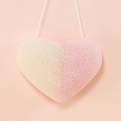 China All Natural Mix Color Love Shape Makeup Remove Sponge Vegan Konjac Cleansing Sponge for sale