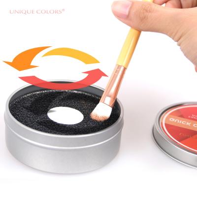 China Angular Blush Metal Box Foundation Powder Brush Quick Clean Eyebrow Makeup Looser Brush Cleaner for sale