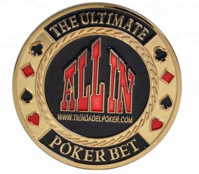 China Custom Poker Card Guard High Quality Metal Poker Chips 24k Gold Plated Card Guard Finish Protector for sale