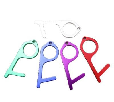 China Metal Hook Tool Free Key Chain Gate Opener Touchless Key Chain for sale