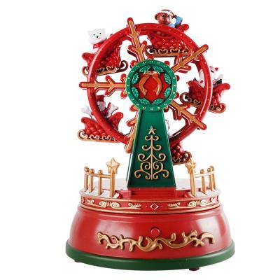 China Holiday Home Decor & Christmas decor custom made gift hotsell electronic rotating ferris wheel music box with custom melody for sale