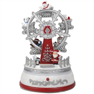 China Holiday Home Decor & Kid Plastic Toy Decor Christmas Gift Battery Operated Ferris Wheel Music Box For Sale for sale