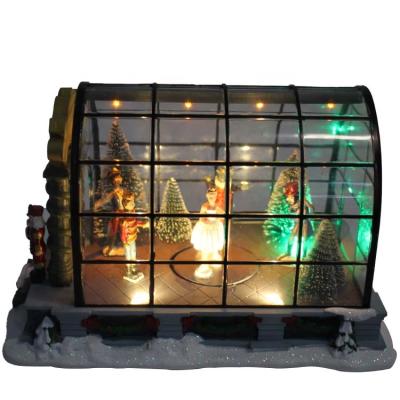 China Color Promo Plastic Mult Led Decor Musical Animated Dancing Ballerina Christmas House With Custom Melody for sale