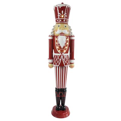 China Large Size Polyresin 49%+LED Powder 49%+LED Nutcracker Decor Light 2% Outdoor And Indoor Christmas Decor Nutcracker Polyresin Stone With Led Light for sale