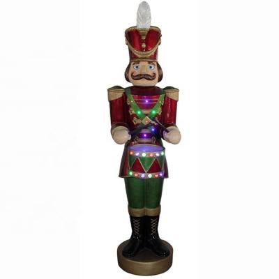 China Polyresin Giant Mult Led Motion Poly Resin Christmas Nutcracker Solider With Timer for sale