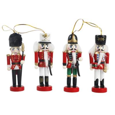 China Christmas ornament; Table Interior Decor; Custom Indoor Christmas Ornament Hanging Toy Promo Gift Decor, Wooden Mini Soldier Carving Nutcracker Set for sale