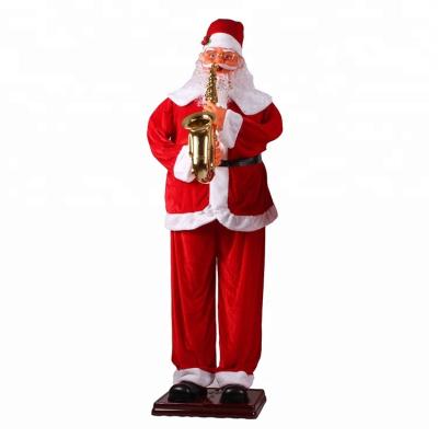 China Resin Life Size Musical Animated Christmas Statue Santa Claus Outdoor Decoration for sale