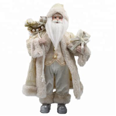 China Standing Santa Claus Figure Plush Toy Customized Christmas Toy Gift Fabric Stuffed Plush Standing Santa Claus Figurine Christmas Decoration for sale