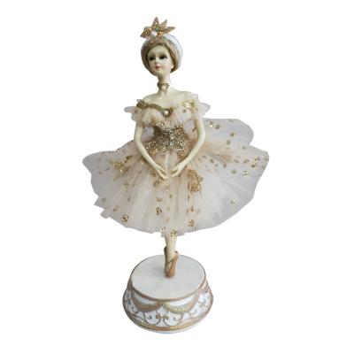 China Holiday & Wholesale Promo Gift Plastic Ballerina Hand Cranked Dance Music Box With Cloth Cloth for sale