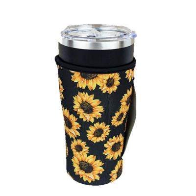 China Waterproof Custom Hot Sale 20 24 30 32oz Neoprene Iced Cup Coffee Sleeve With Handle for sale