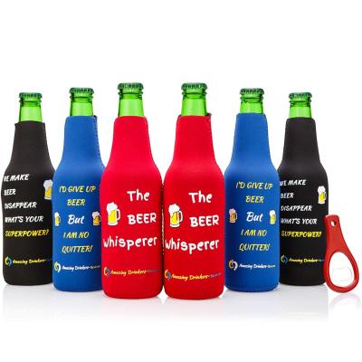 China Custom 330ml Waterproof Insulated Neoprene Beer Cooler Cozies With Zipper for sale