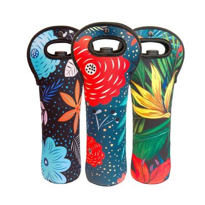 China Custom Fashion Waterproof Insulated Portable Neoprene Wine Bottle Tote Bag for sale