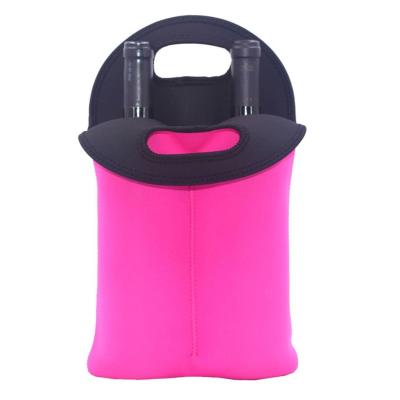 China Waterproof Reusable Neoprene Wine Glass Carry Case Bag Wine Bottle Holder for sale