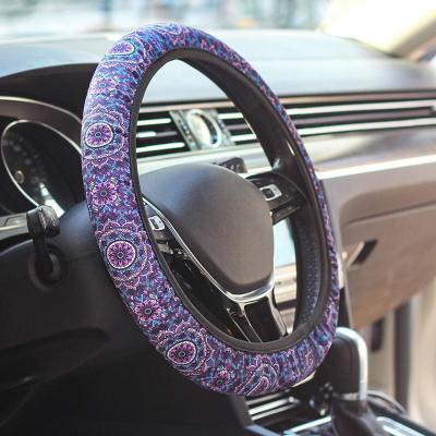 China 2021 New Custom Flags Neoprene Car Hubcap Sleeve Car Steering Accessories Wheels Steering Wheel Cover for sale