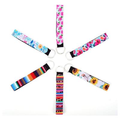 China Wristband Lanyard Keychain, Wristband Strap For Key, Hand Neoprene+Rubber Wrist Lanyard Keychain Holder For Girls/Women for sale