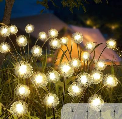 China Residential Outdoor Led Garden Yard Dandelion Flower Lawn Lighting Waterproof Solar Powered Firework Lights for sale