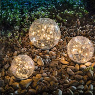 China Hot Sales Rechargeable Slit Glass Ball Lamp Waterproof Outdoor Decorative Solar Inground Christmas Ball Light For Walkway Patio for sale