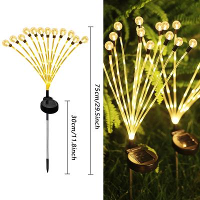 China Waterproof Decorative Solar Garden Lights Firefly Lights on Wind Swinging Stick for Yard Patio Pathway Decoration for sale