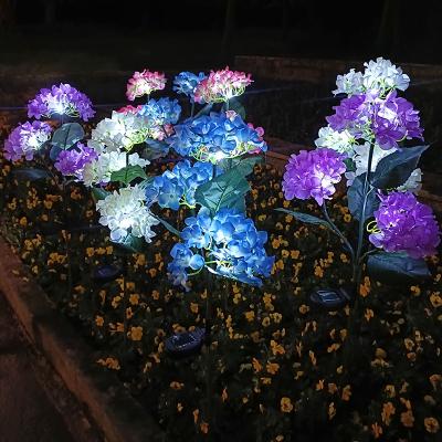 China Residential Hydrangea Rose Flower Solar Led Light Outdoor Lawn Lamps for Vegetable Patch Garden and Patio Country Home Decoration for sale