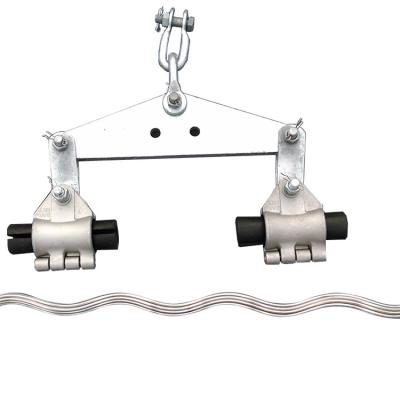 China Overhead Line Accessories ADSS Double Helical Suspension Set Galvanized Aluminum Preformed Suspension Clamp For Fiber Optic Cable Power Accessories for sale