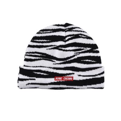 China COMMON Elastic Custom Unique Adult Acrylic Winter Hats Striped Beanie Cap for sale