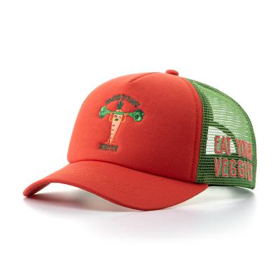 China JOINT Wholesale Outdoor Customized Embroidery Logo Foam Mesh Trucker Covers 5 Panel for sale