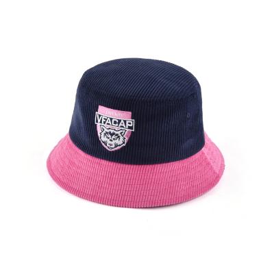 China Fashion Custom Embroidered Outdoor Sun Protect Corduroy Bucket Hats Fisherman Hats for sale