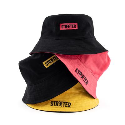 China Character Customized Bucket Caps Reversible Bucket Hat Cotton Wholesale Printing Design Your Own Hats for sale