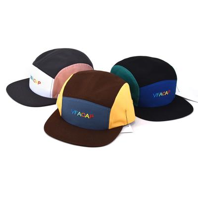 China Casual Toddler Kids Baby 5 Panel Camper Hats Wholesale Kids Unstructed Flat Brim Hats Custom for sale